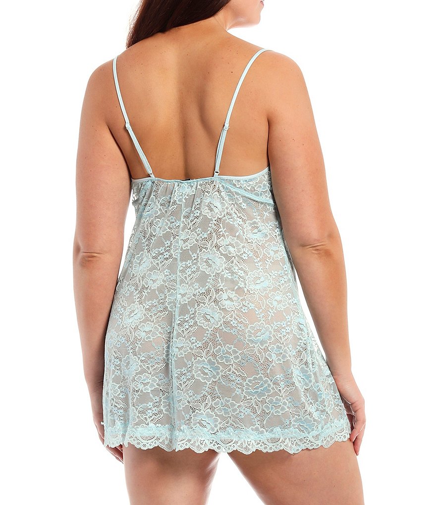 In Bloom by Jonquil Plus Stretch Floral V-Neck Lace Chemise