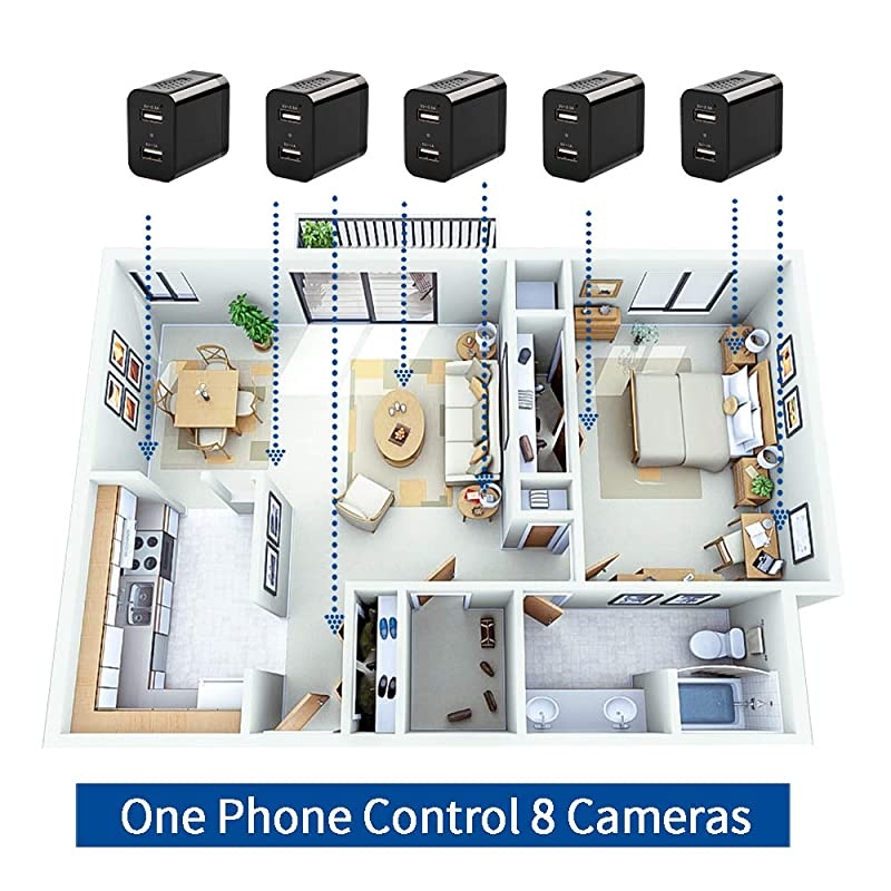 Spy Camera - WiFi Cameras - Camera with Live Feed WiFi - Spy Cameras - Home Mini Nanny Cam Camera with Video Recording - Spy Camera Wireless with Remote Access