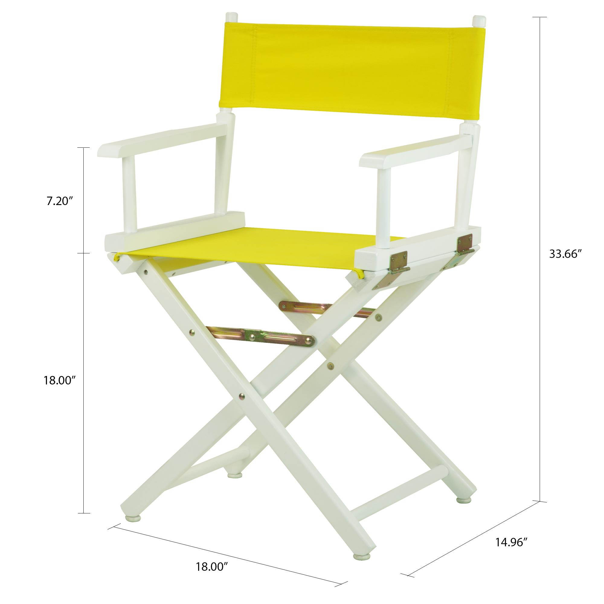 Casual Home 200-01-021-14 18 in. Directors Chair White Frame with Yellow Canvas