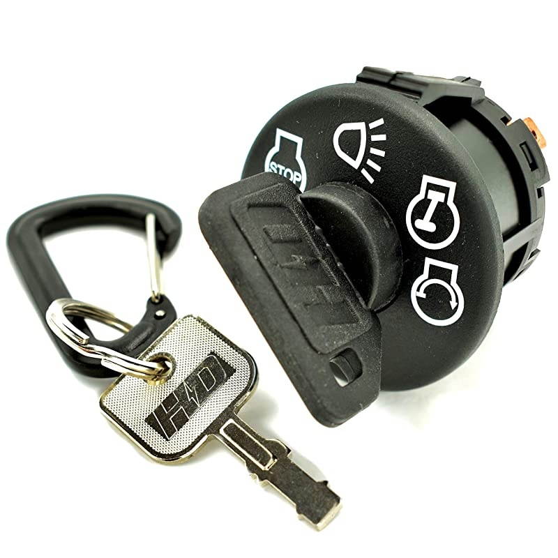 Switch Ignition Starter Switch Replaces Craftsman for Riding Lawn Mower Tractor 4 Position with Headlight Control 7 Terminal Includes 1 Umbrella amp 1 Steel Key amp Free Carabiner