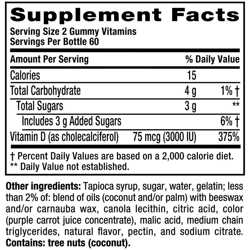 Vitafusion Extra Strength D3 Dietary Supplement Adult Gummies - Strawberry - 120ct
