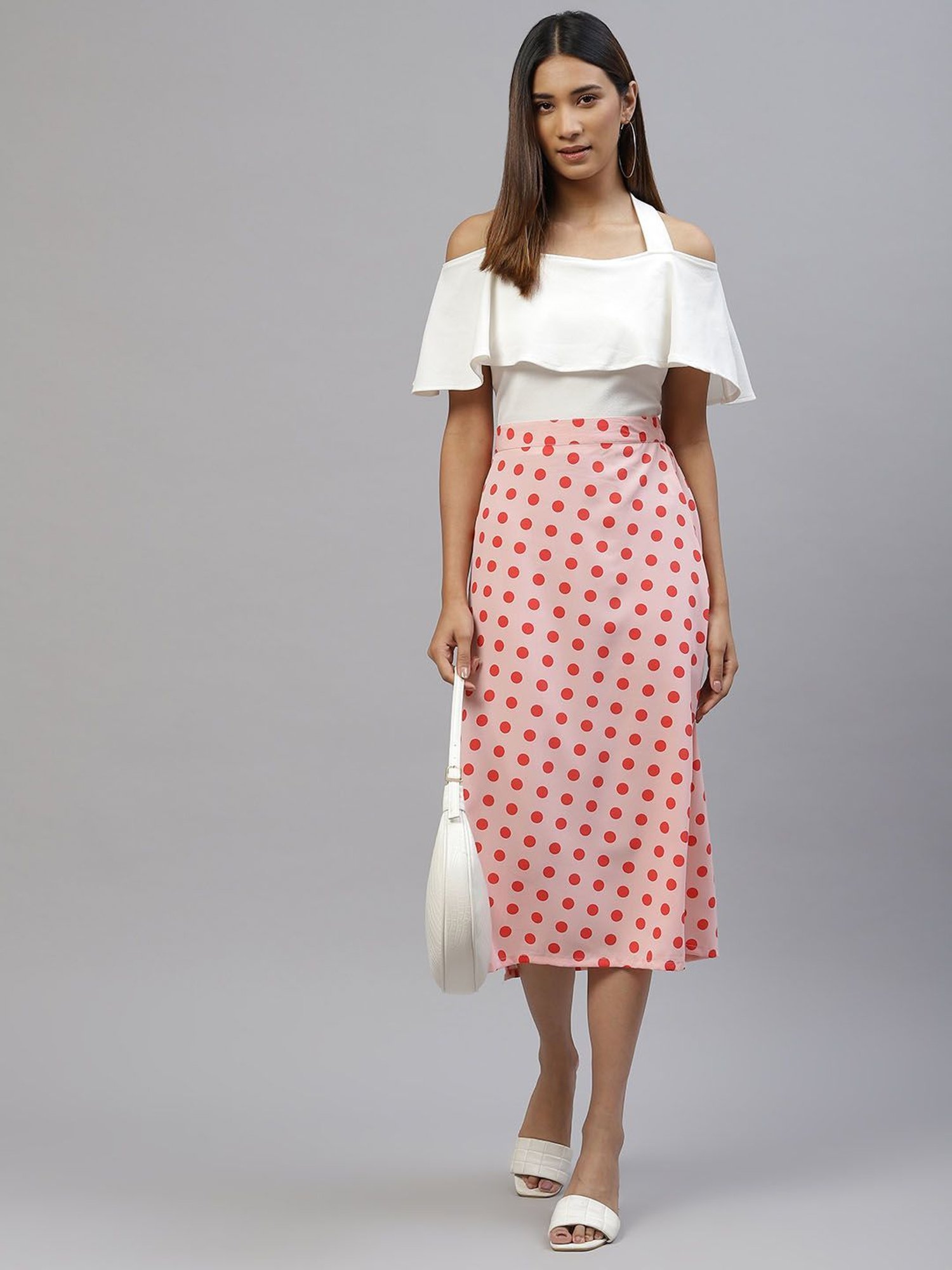 Melon by PlusS Peach Printed Skirt