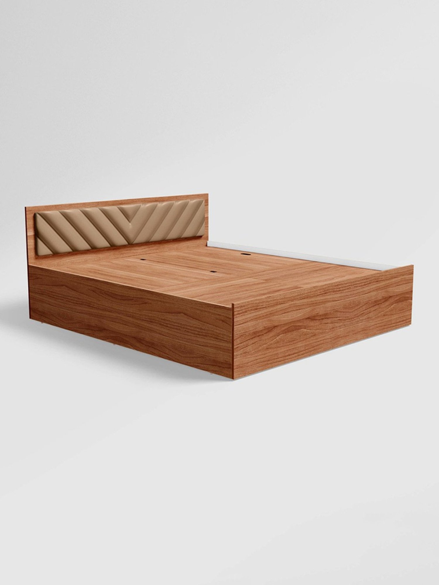 Godrej Interio Alina Walnut Engineered Wood Queen Bed