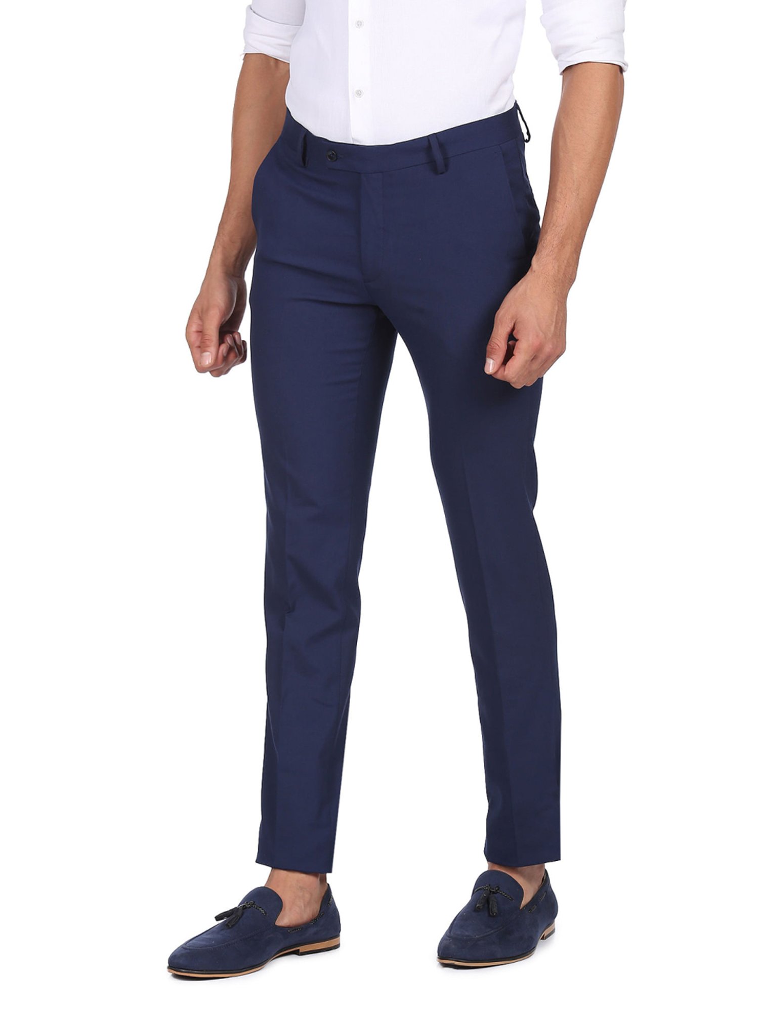 Arrow Blue Regular Fit Trousers