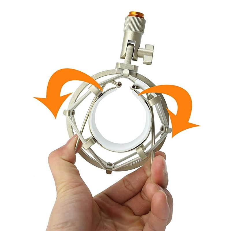 Universal 50MM Microphone Shock Mount for 48MM54mm Diameter Condenser Mic Silver