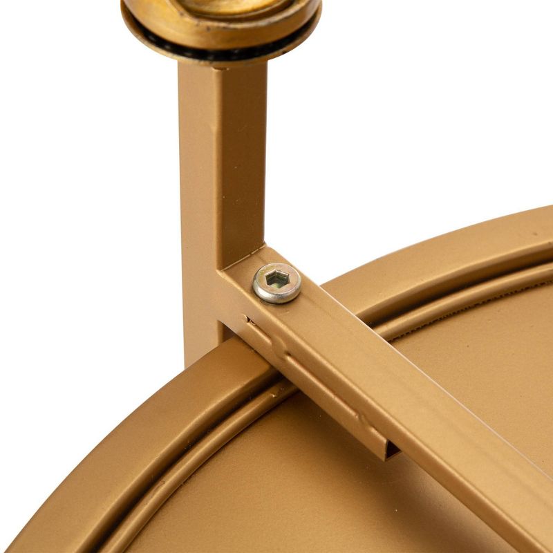 Deluxe Metal Round Mirrored Bar Cart Gold - Glitzhome