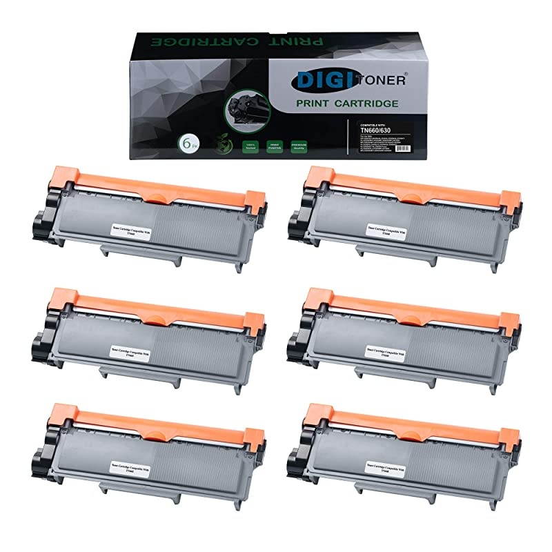Compatible Toner Cartridge Replacement for Brother TN630 TN660 TN660 High Yield for use in Brother DCPL2540DWL2560DWHLL2300DL2360DWL2380DWMFCL2680WL2685DW Black 6 Pack