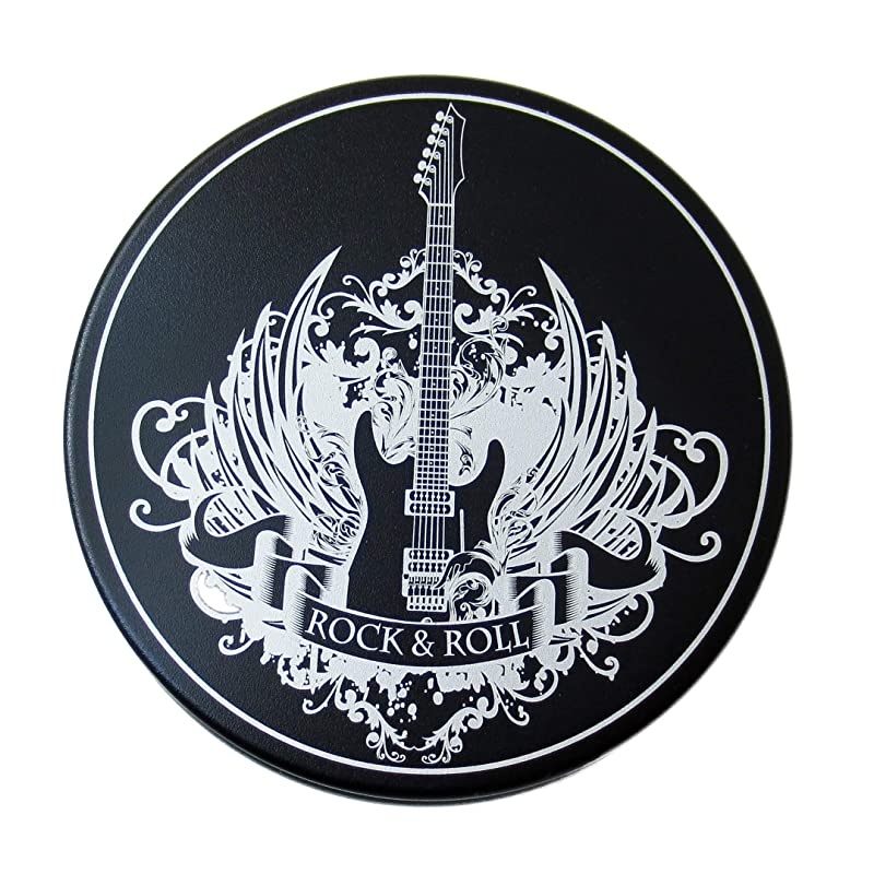 Rock & Roll Series 380 Record Weight Turntable Stabilizer (380 g) - Anodized Aluminum - Laser Engraved Surface - R&R Guitar - Color: (Aztec Gold)