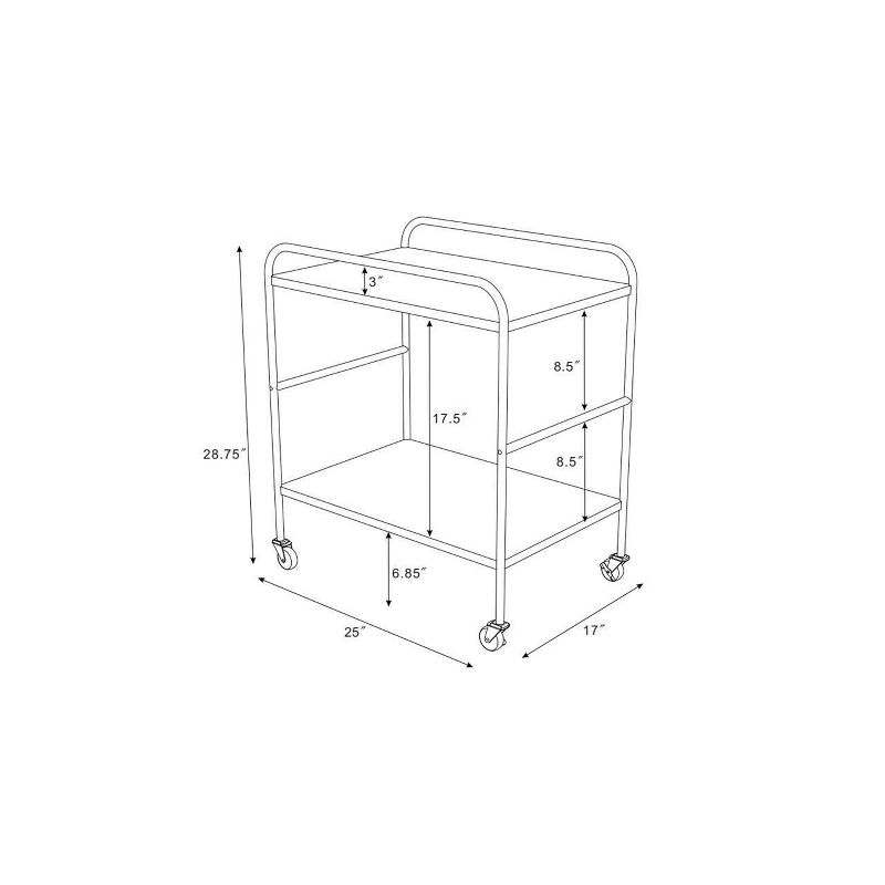 Flash Furniture Castleberry Rustic Wood Grain and Iron Kitchen Serving and Bar Cart