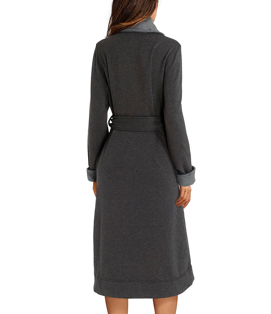 PJ Salvage Solid Ribbed Knit Long Wrap Robe