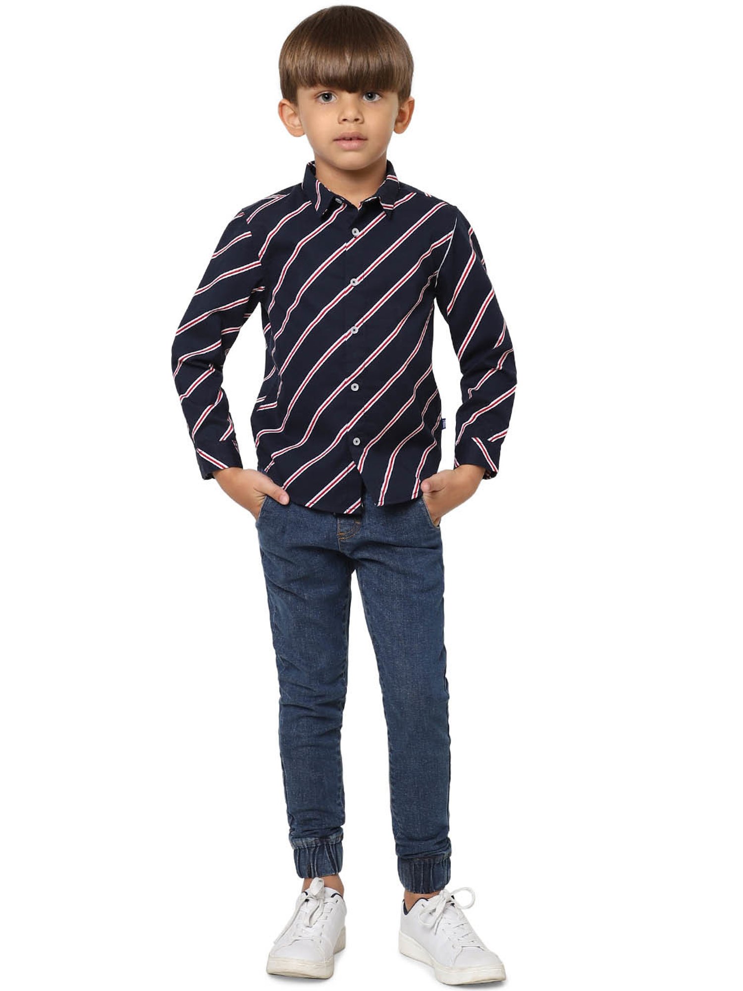 Pepe Jeans Boys Dark Blue Solid Jeans