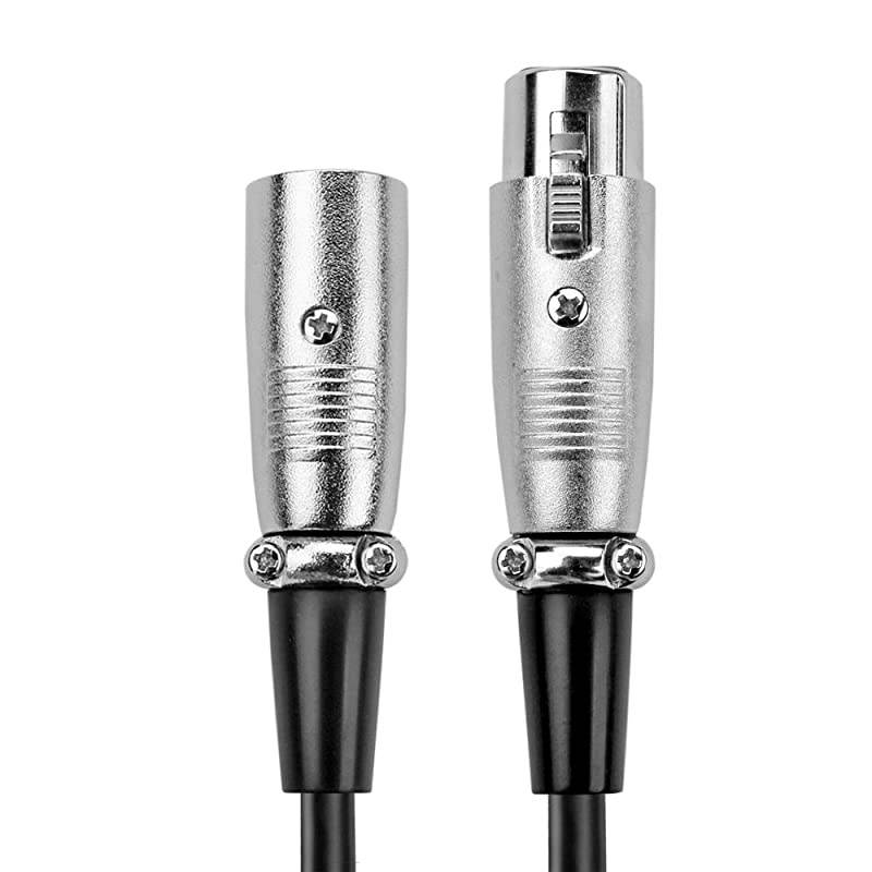 Premium XLR 3 Pin Microphone Cable 35 Feet Male to Female XLR3F to XLR3M Connector Adapter Converter Professional Balanced Interconnect XLR Audio Wire Cord