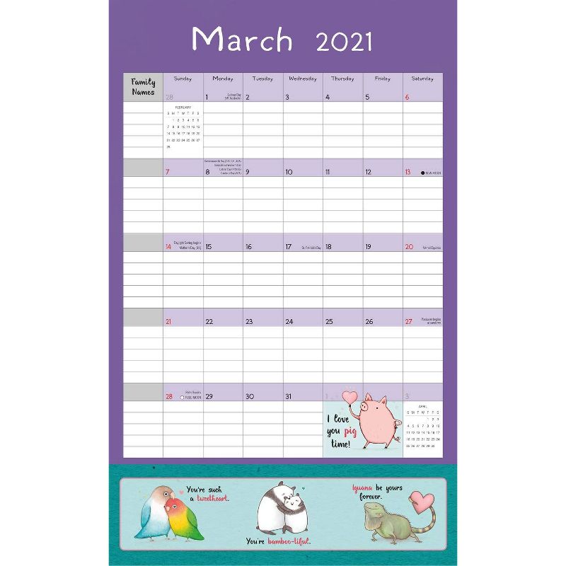 Sellers Publishing 2021 I Love You Like No Otter 17-Month Wall Calendar Planner Organizer with Magnetic Hanger, 17-Month: August 2020 - December 2021
