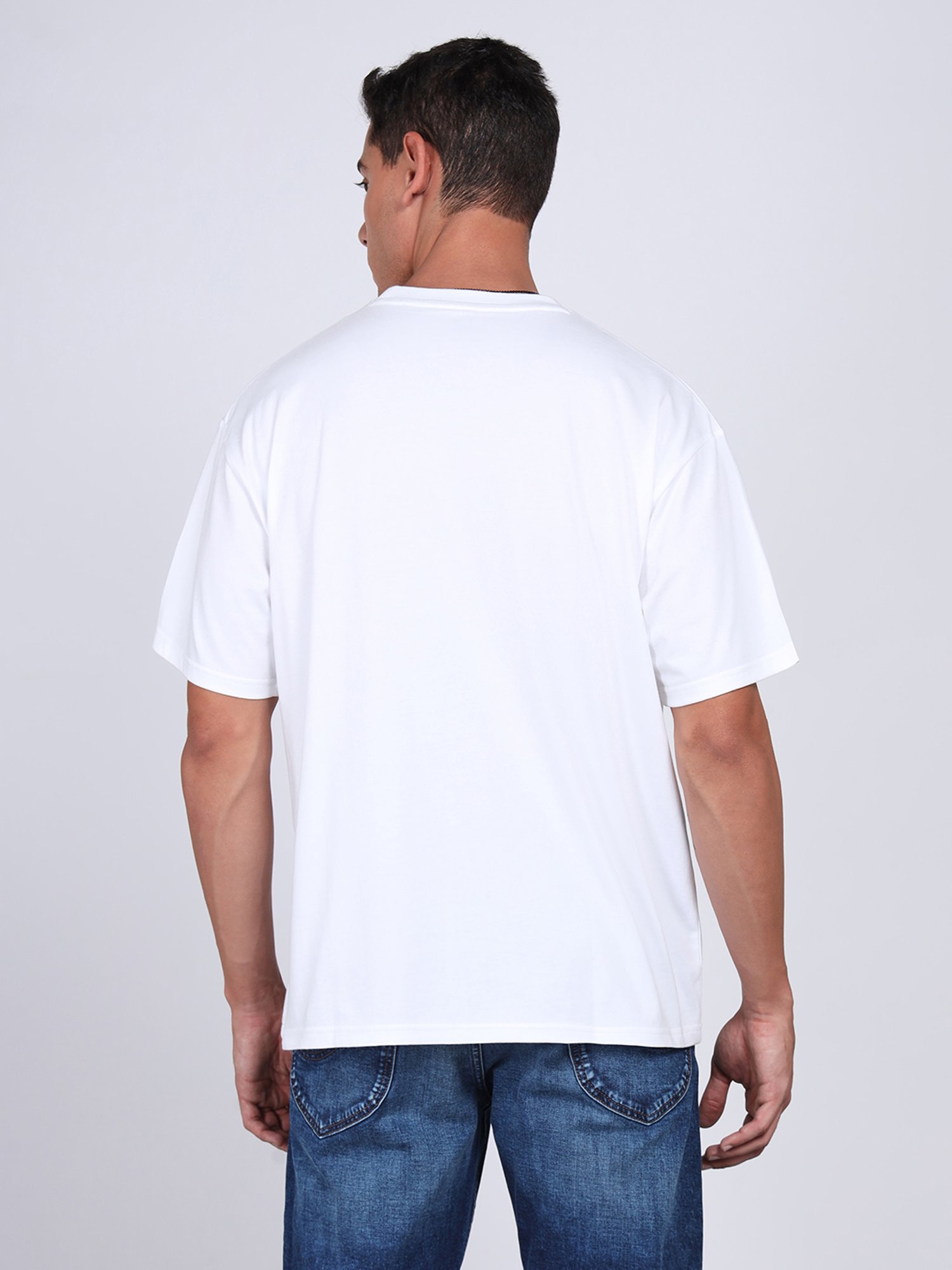 Lee Men Graphic Print White Crew Neck Oversize Fit Tshirt