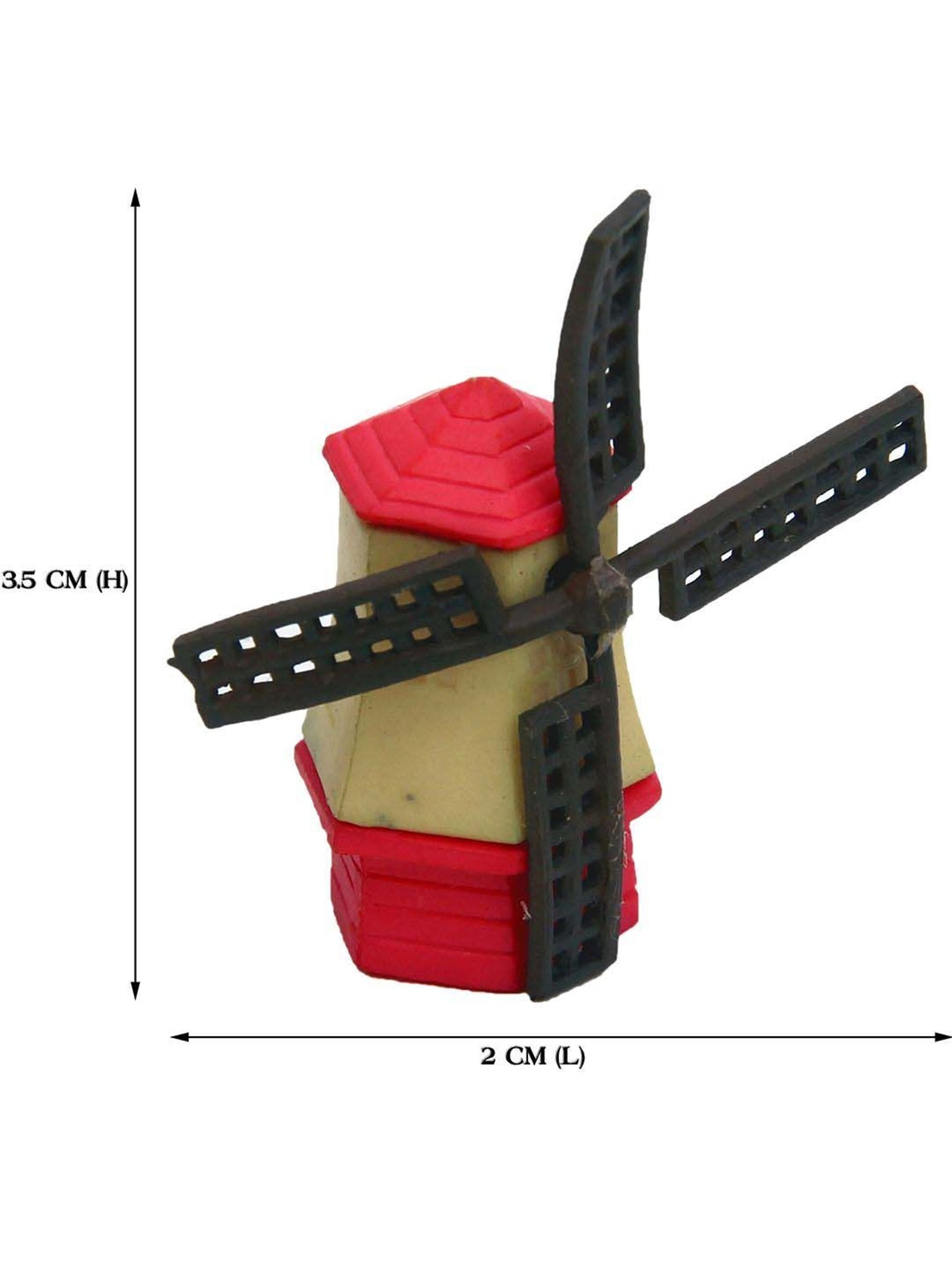Tayhaa Yellow & Red Plastic Wind Mill Toy Showpiece - Set of 5