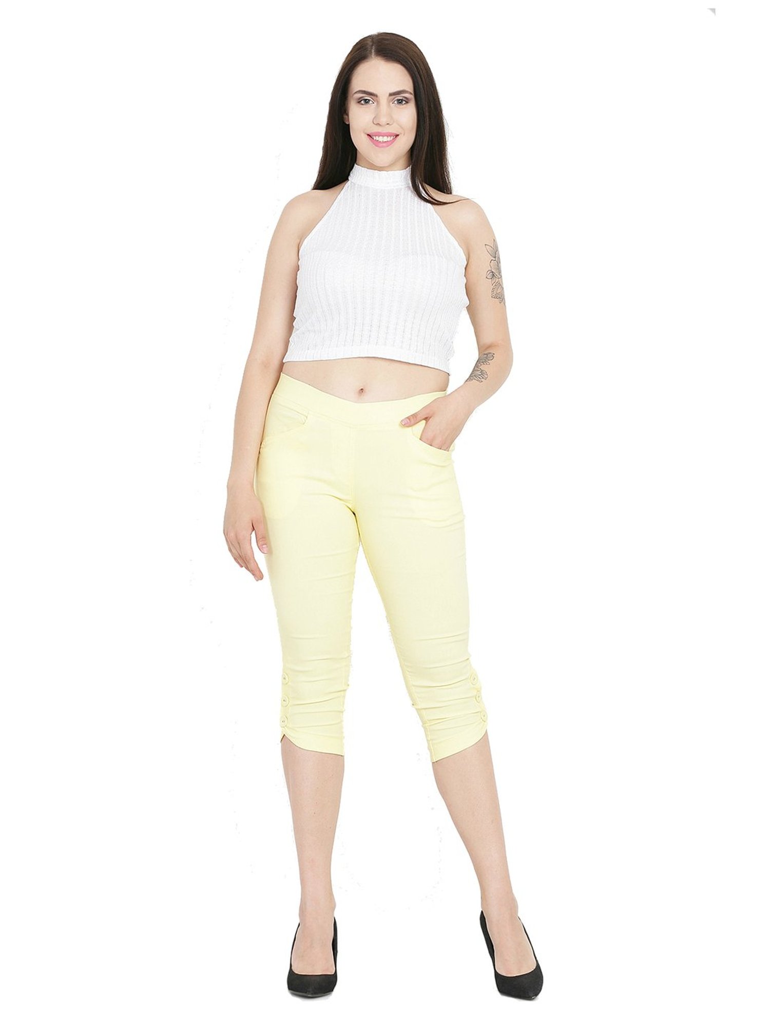 Westwood Yellow Cotton Capris