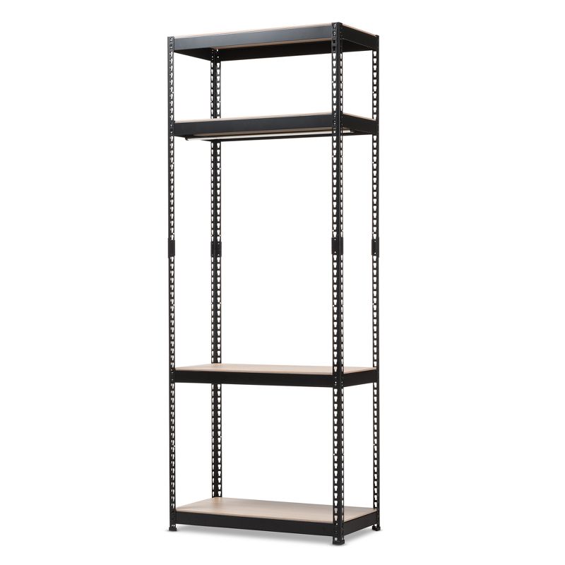 Gavin Metal 4 - Shelf Closet Storage Racking Organizer - Black - Baxton Studio