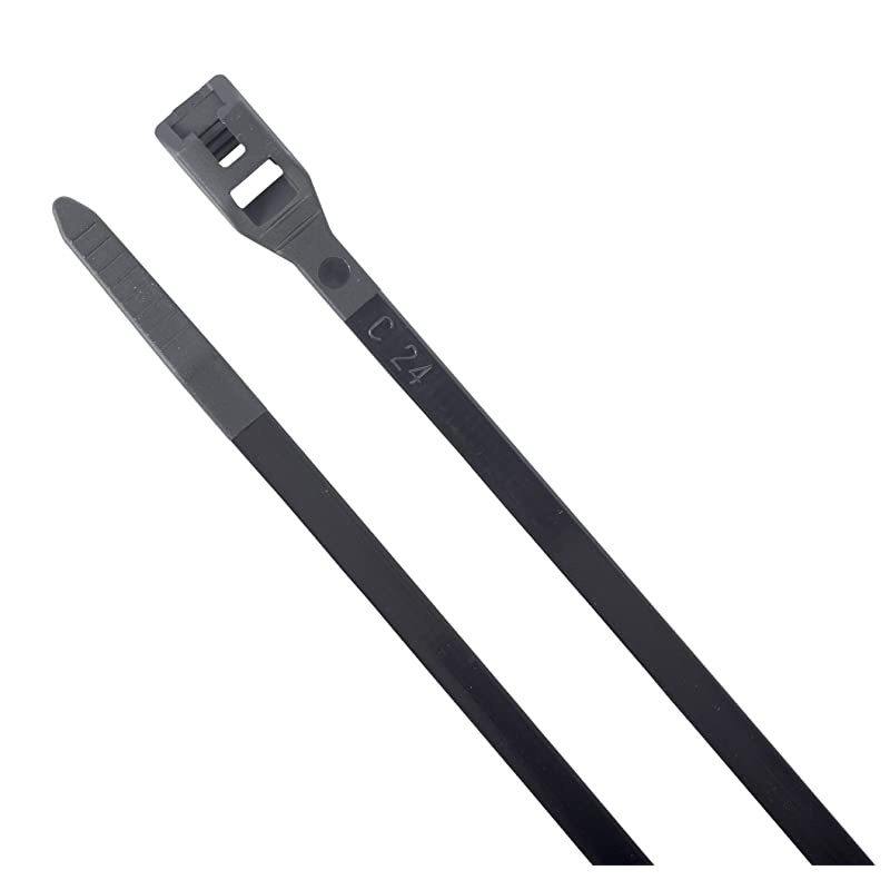 CTCH860100UVB LowProfile Cable Ties 8 Inch 60 Lbs Tensile Strength Wire Cord Management Industrial Household Use Nylon Zip Tie 100 Pk UV Black