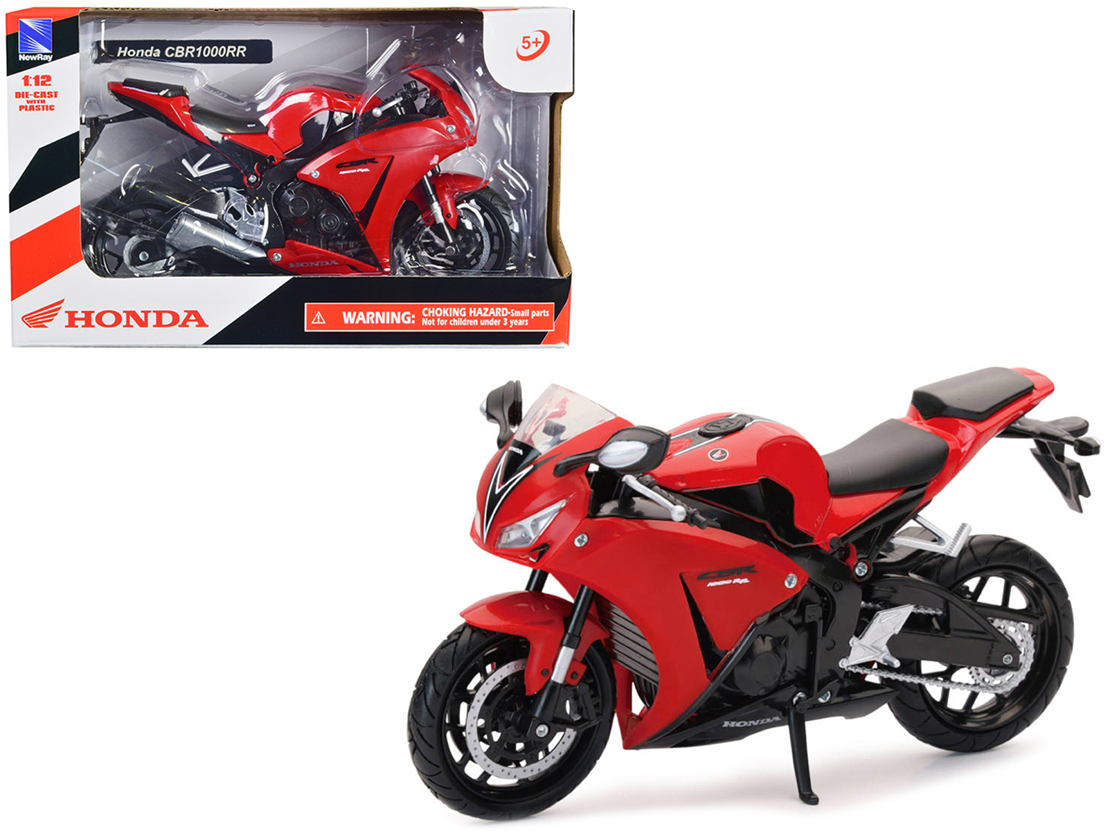 Honda CBR1000RR-R Fireblade SP Red with White and Blue Graphics with Stand 1/12 Diecast Motorcycle Model by Maisto