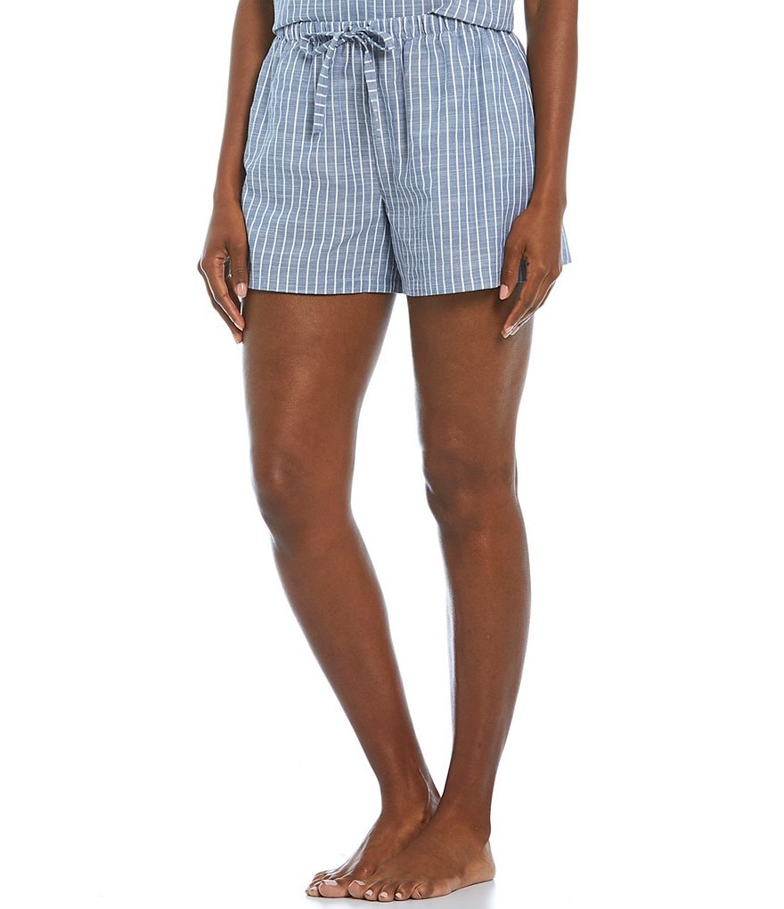 Nottibianche Dobby Striped Woven Coordinating Sleep Shorts