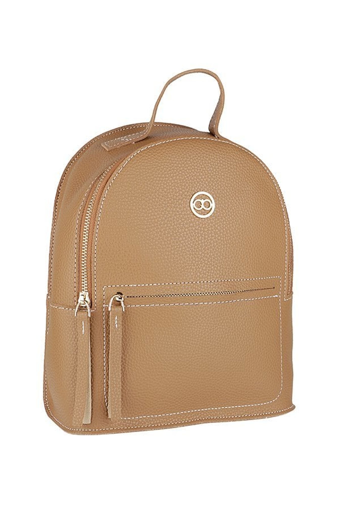 Gio Collection Tan Stitched Backpack