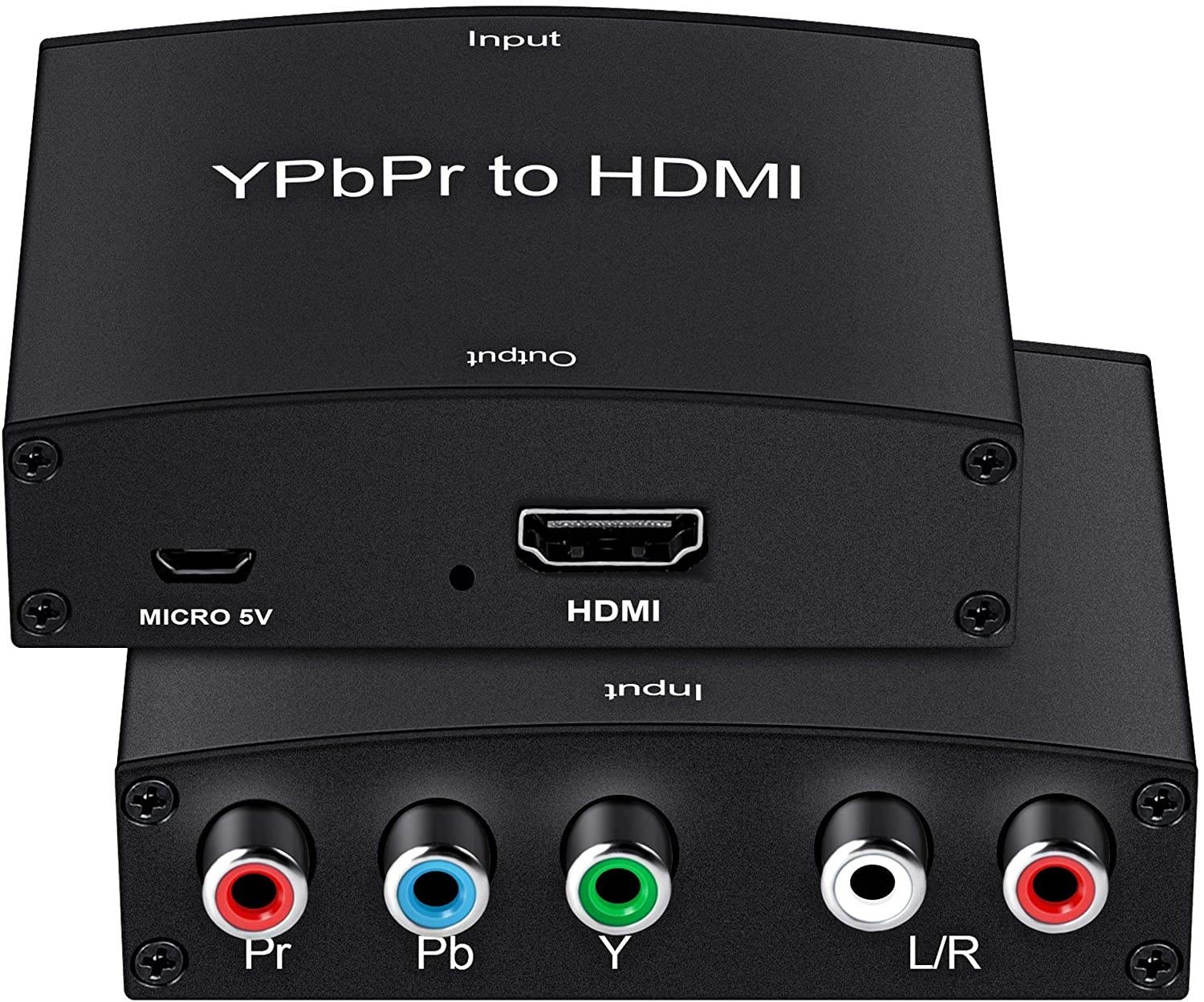 Component to HDMI ConverterMOYOON 5RCA Component RGB YPbPr to HDMI Converter v1.3 HDCP Video Audio Converter Adapter for DVD PSP Xbox 360 to New HDTV or Monitor-1080P (Black)