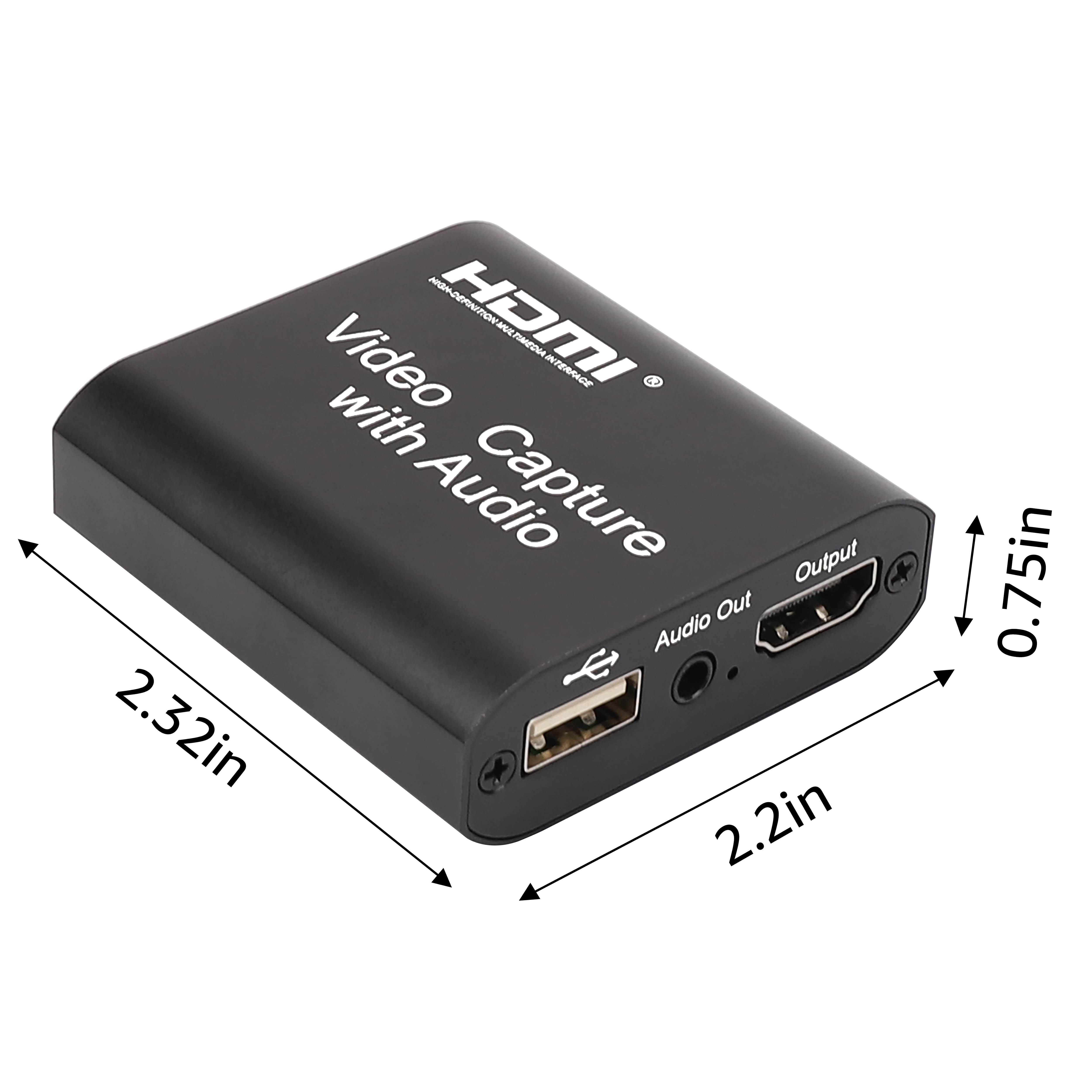 Video Audio Capture Card HDMI to USB 2.0 1080p Record with Loop Out for Gaming Streaming Teaching Video Conference and Live Broadcasting
