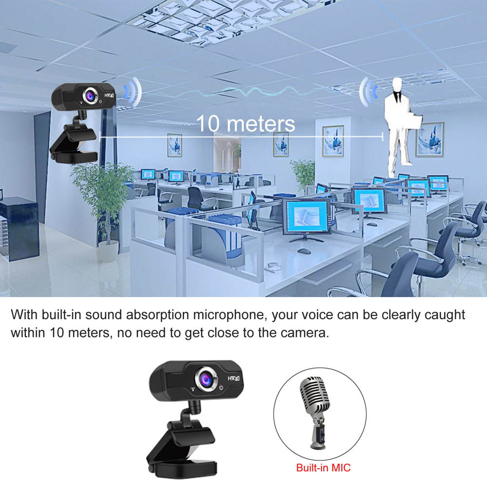 US inventory S50 HD 1080P Webcam Video Calling 30fps Stand Camera with Mic for Meeting Live