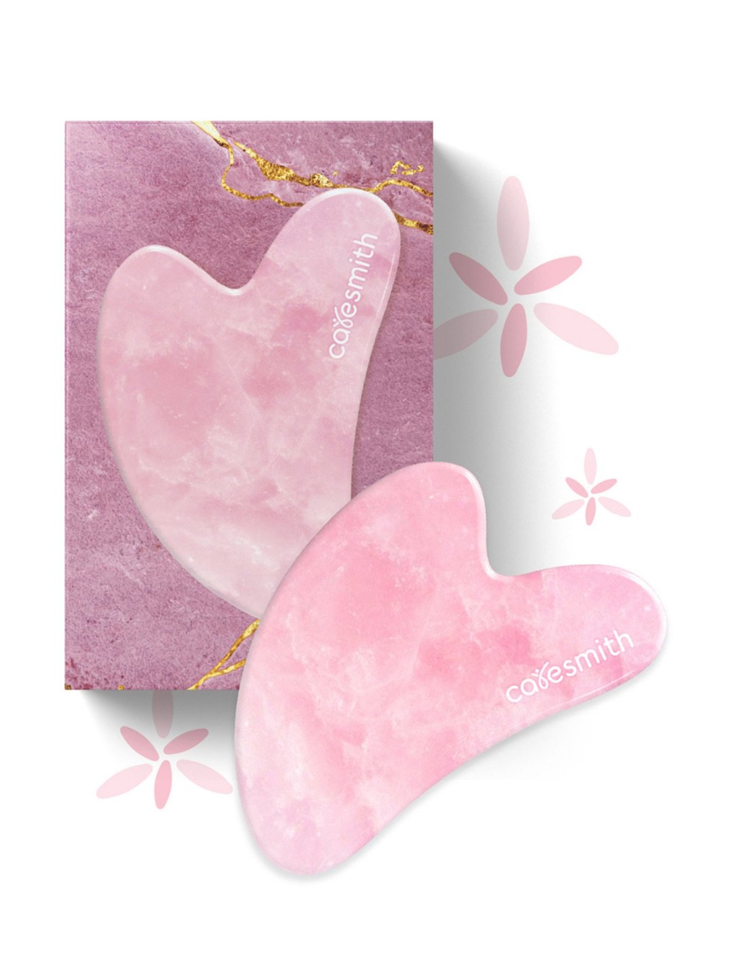 Caresmith Bloom Rose Quartz Gua Sha Face Massage Tool for Women, Battery Powered (Rose Quartz)