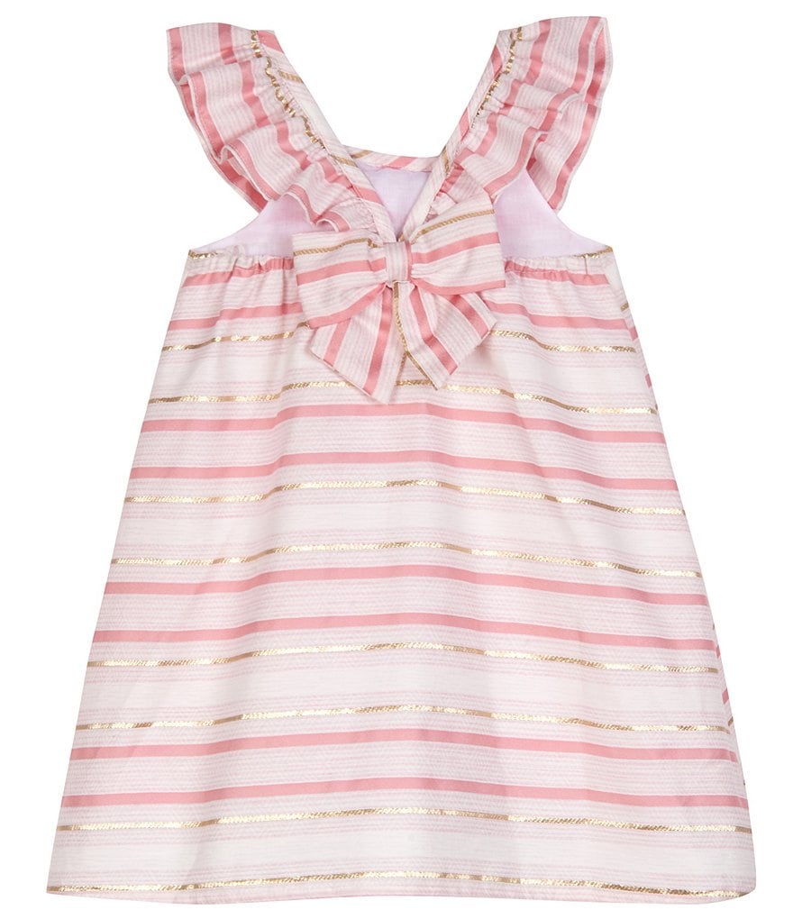 Habitual Baby Girls 12-24 Months Flutter-Sleeve Striped Faux-Wrap Dress