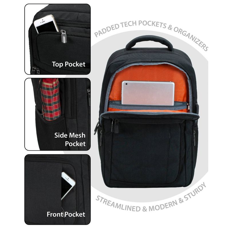 Rockland 18.5'' Slim Pro USB Laptop Backpack