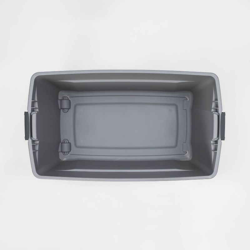 45gal Latching Wheeled Tote Gray - Room Essentials™