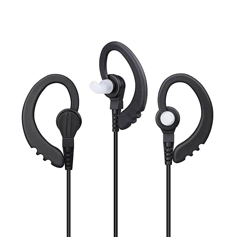 2 Pack) 2-Pin Walkie Talkie Headset with Mic Compatible with Kenwood ProTalk FreeTalk Baofeng 3.5mm+2.5mm 2-Pin Two-Way Radio Headset Reinforced Cable G-Shape Earhook