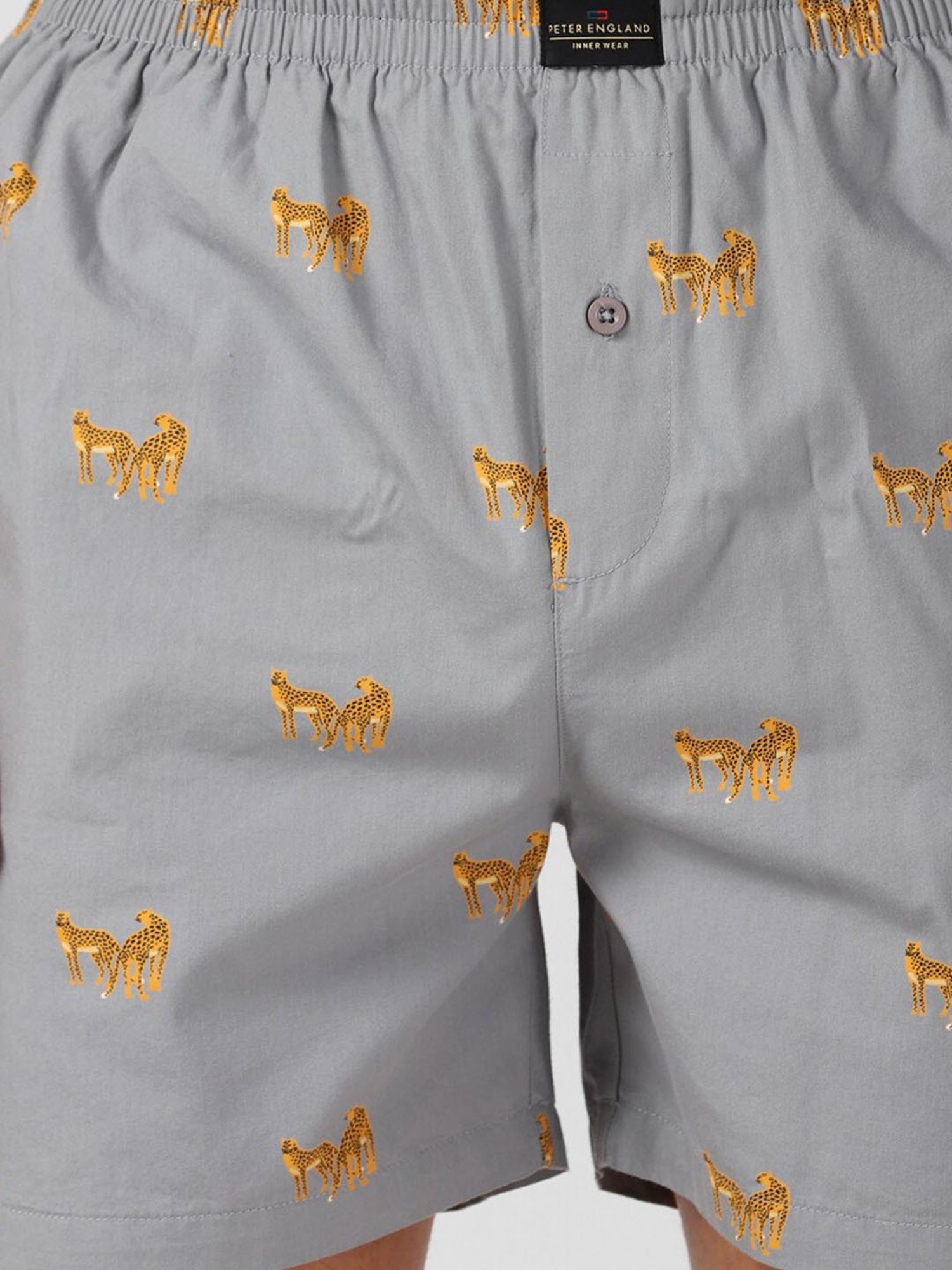 Peter England Grey Cotton Regular Fit Printed Boxers