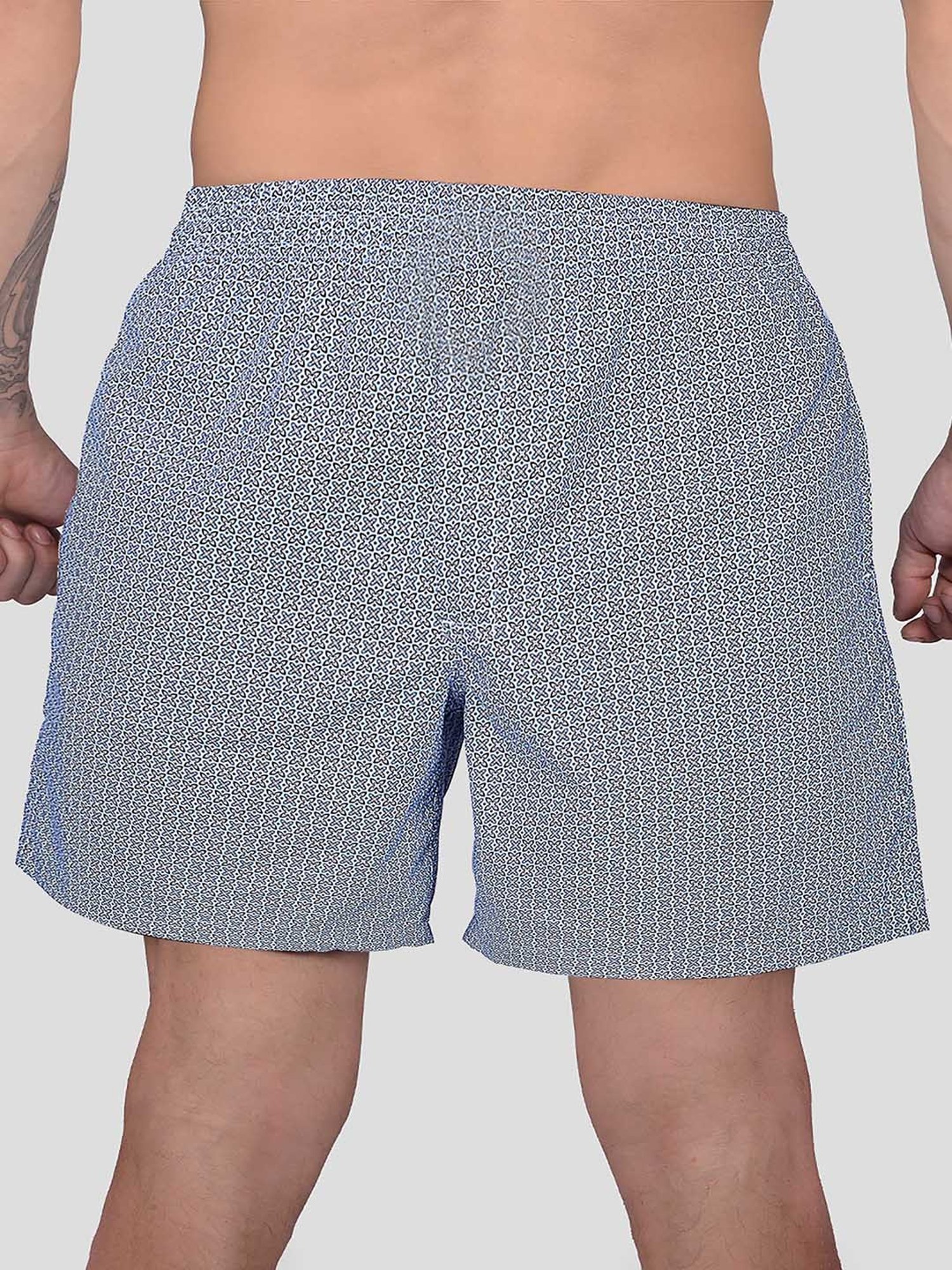 Frenchie Ocean Blue Relaxed Fit Printed Boxers