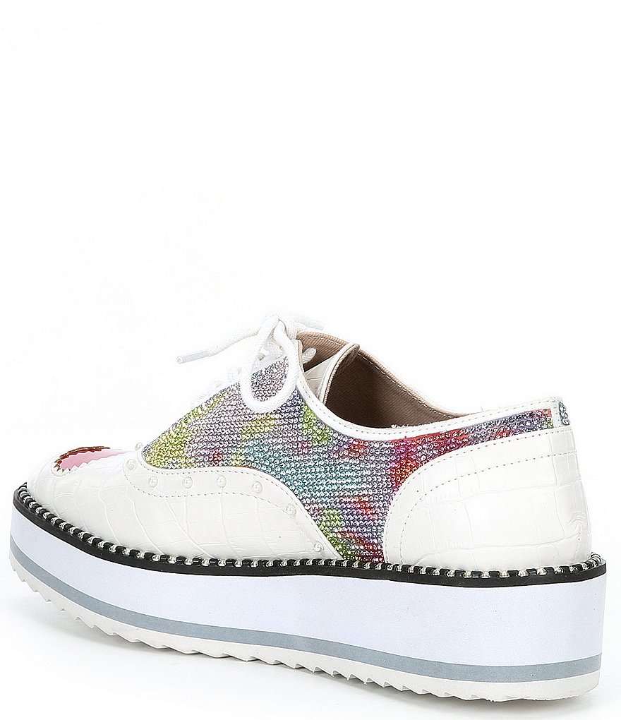 Betsey Johnson Marti Heart Detail Lace-Up Platform Oxford Sneakers