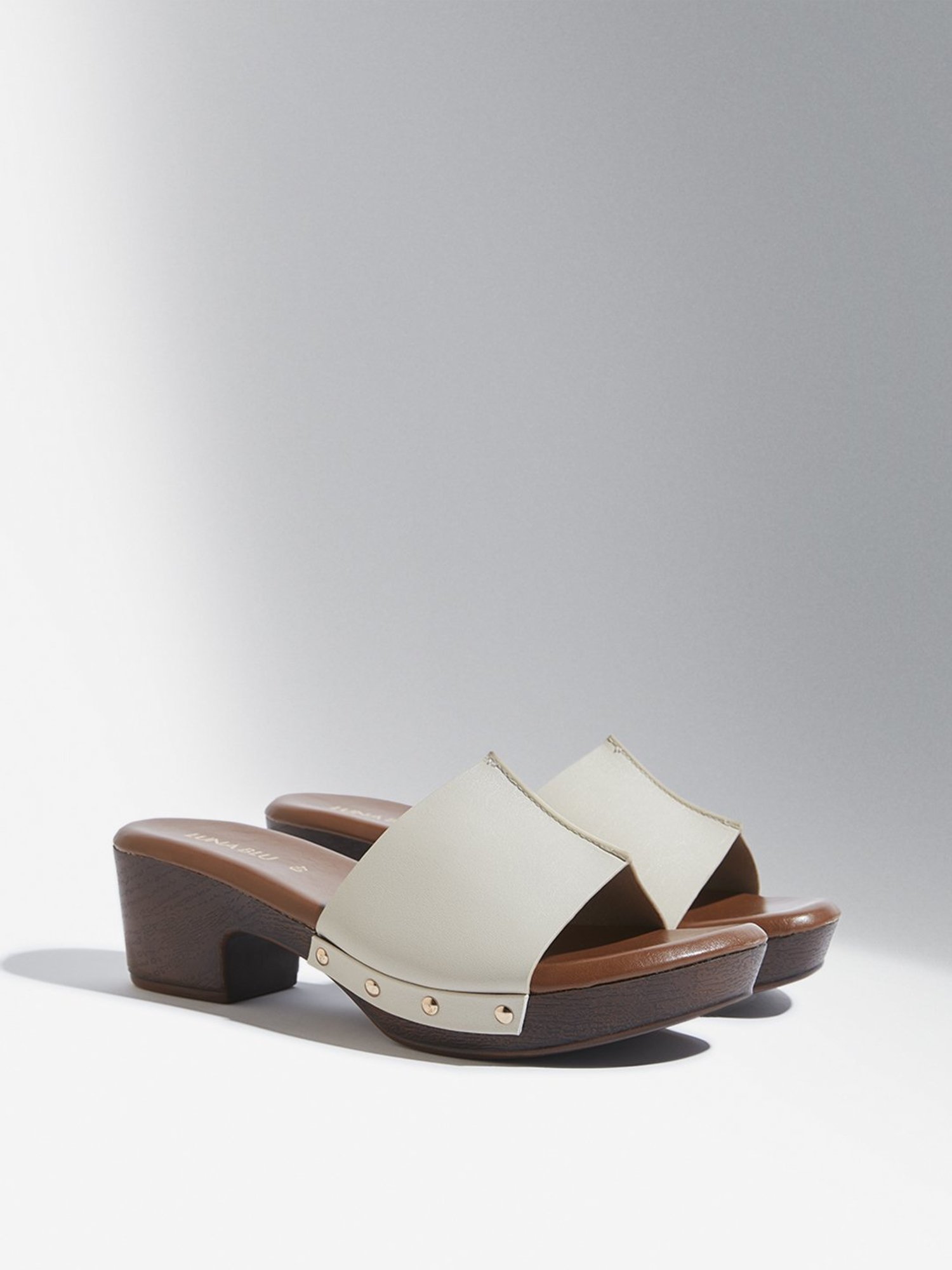 LUNA BLU by Westside Ivory Slip-On Heel Sandals