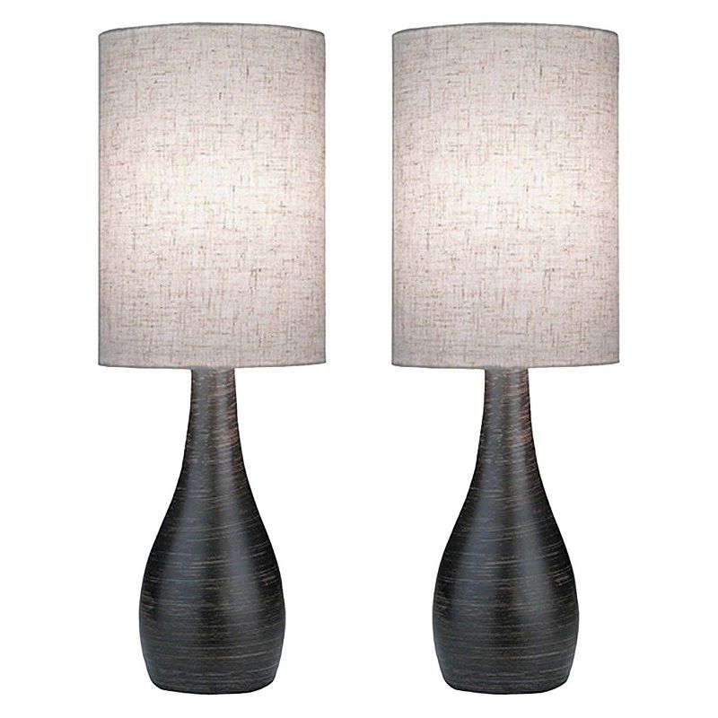 2pk Quatro Table Lamp Brushed Dark Bronze - Lite Source
