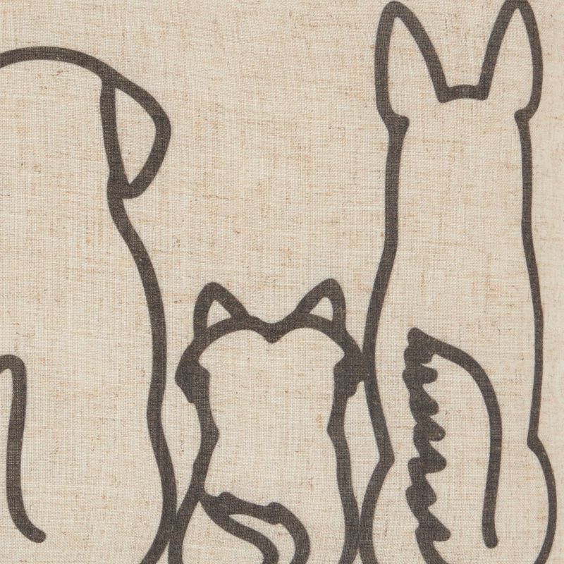 14"x20" Oversize Dog Silhouettes Lumbar Throw Pillow Natural - Kathy Ireland Home