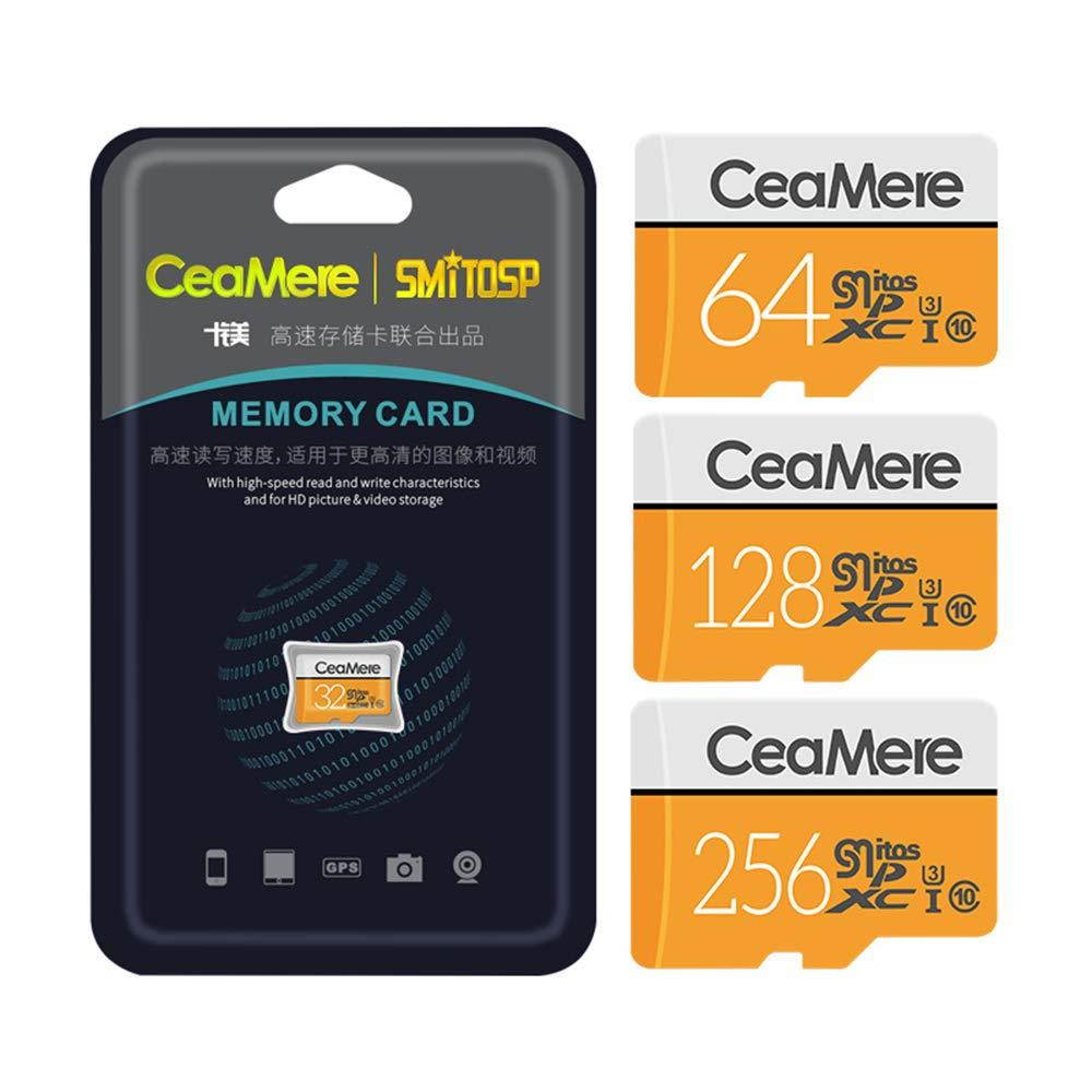 High Speed Microsd Memory Cards, 8GB 16GB 32GB 64GB 128GB 256GB Secure Digital Memory, with SD Adapter - White/Yellow