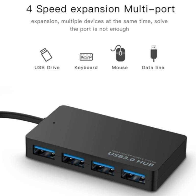 USB 3.0 Hub 4 Port Adapter Expansion Splitter Multi USB  for Desktop, Computer Laptop Mac Notebook PC, USB Flash Drives, Mobile HDD, and More