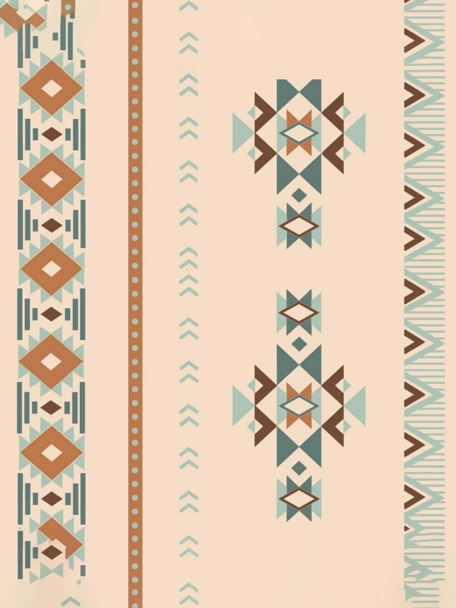 SPACES DRAPE STORY Boho Digital Print Brown & Beige Polyester 7 ft Door Curtains - Set of 4