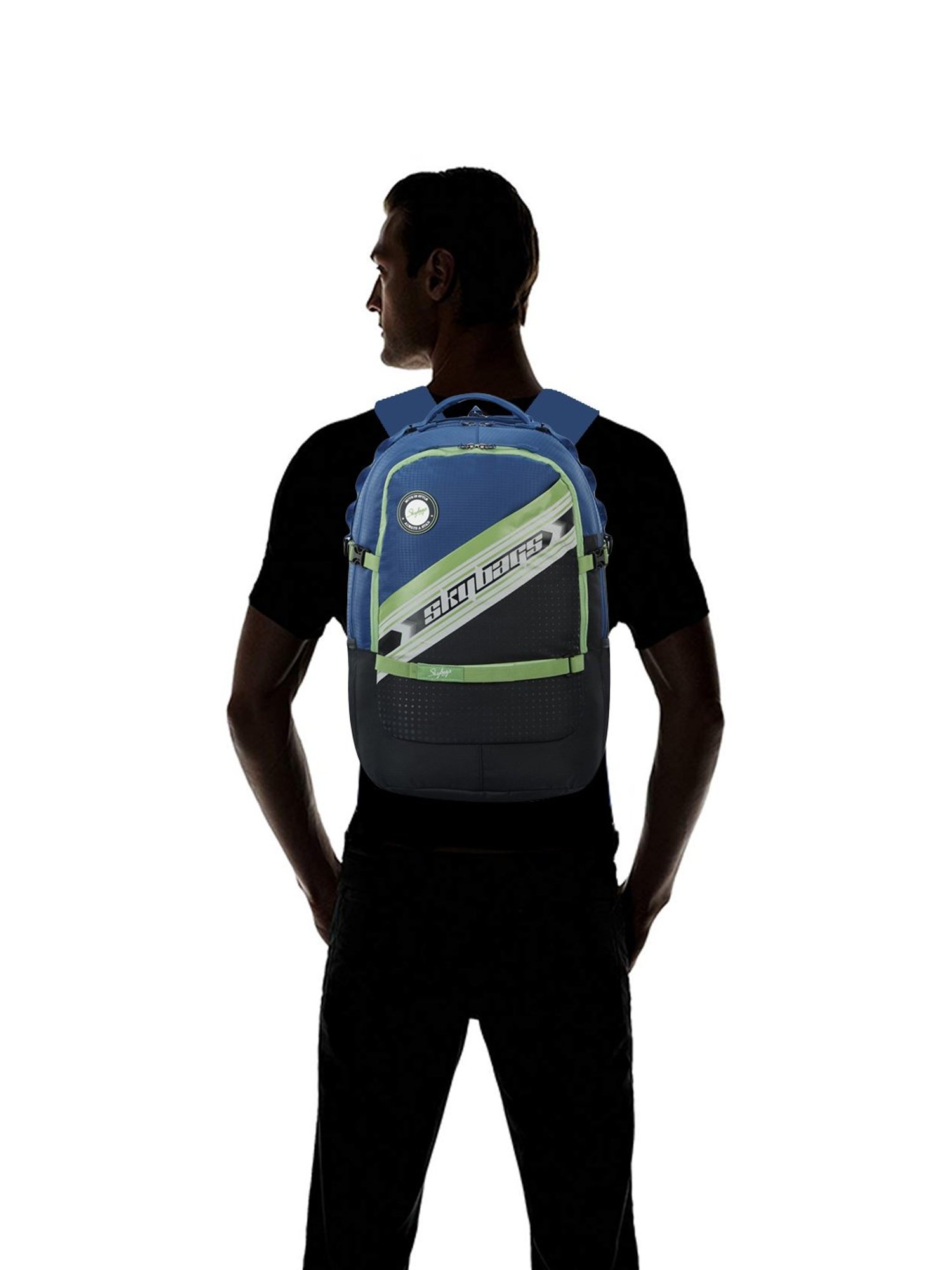 Skybags Campus Plus 33 Ltrs Blue & Black Medium Laptop Backpack with Rain Cover