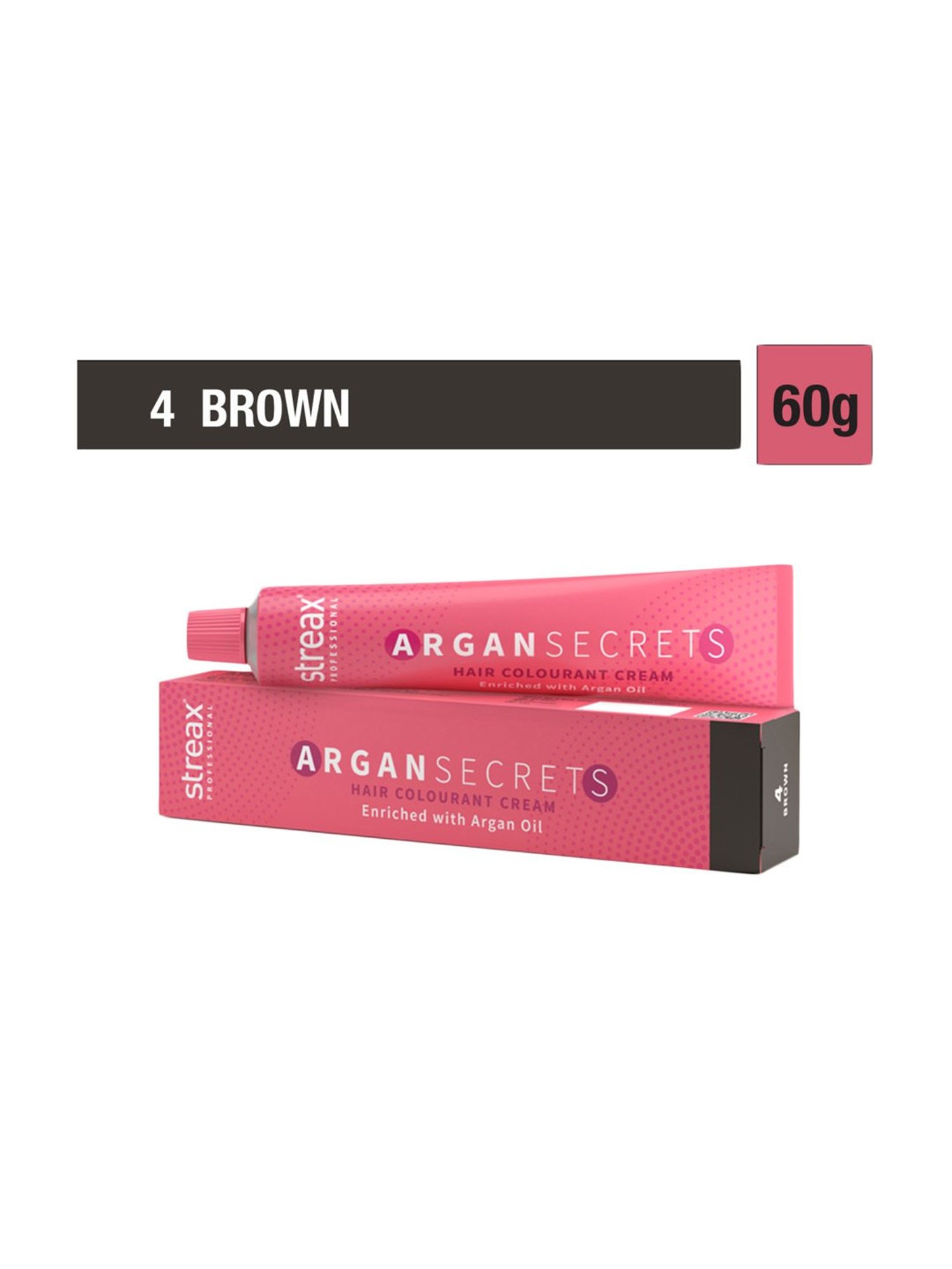 Streax Professional Argan Secret Hair Colourant Cream Brown 4 - 60 gm