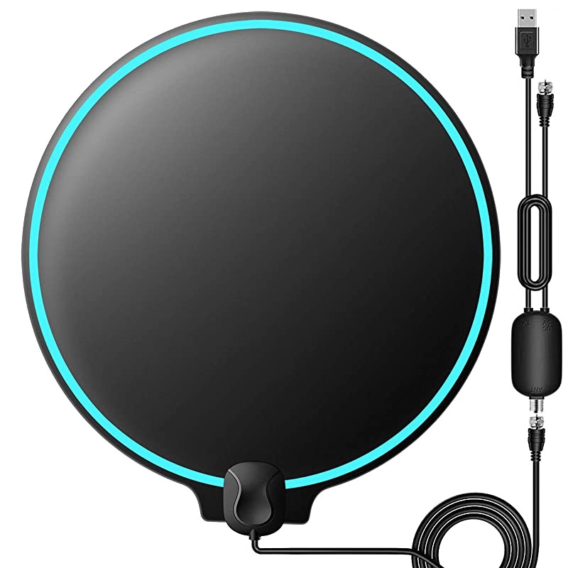 Antenna Indoor Digital HDTelevision Antenna Freeview 4K 1080P HD VHF UHF for Local Channels 130 Miles with Amplifier Support All 165 feet Cable