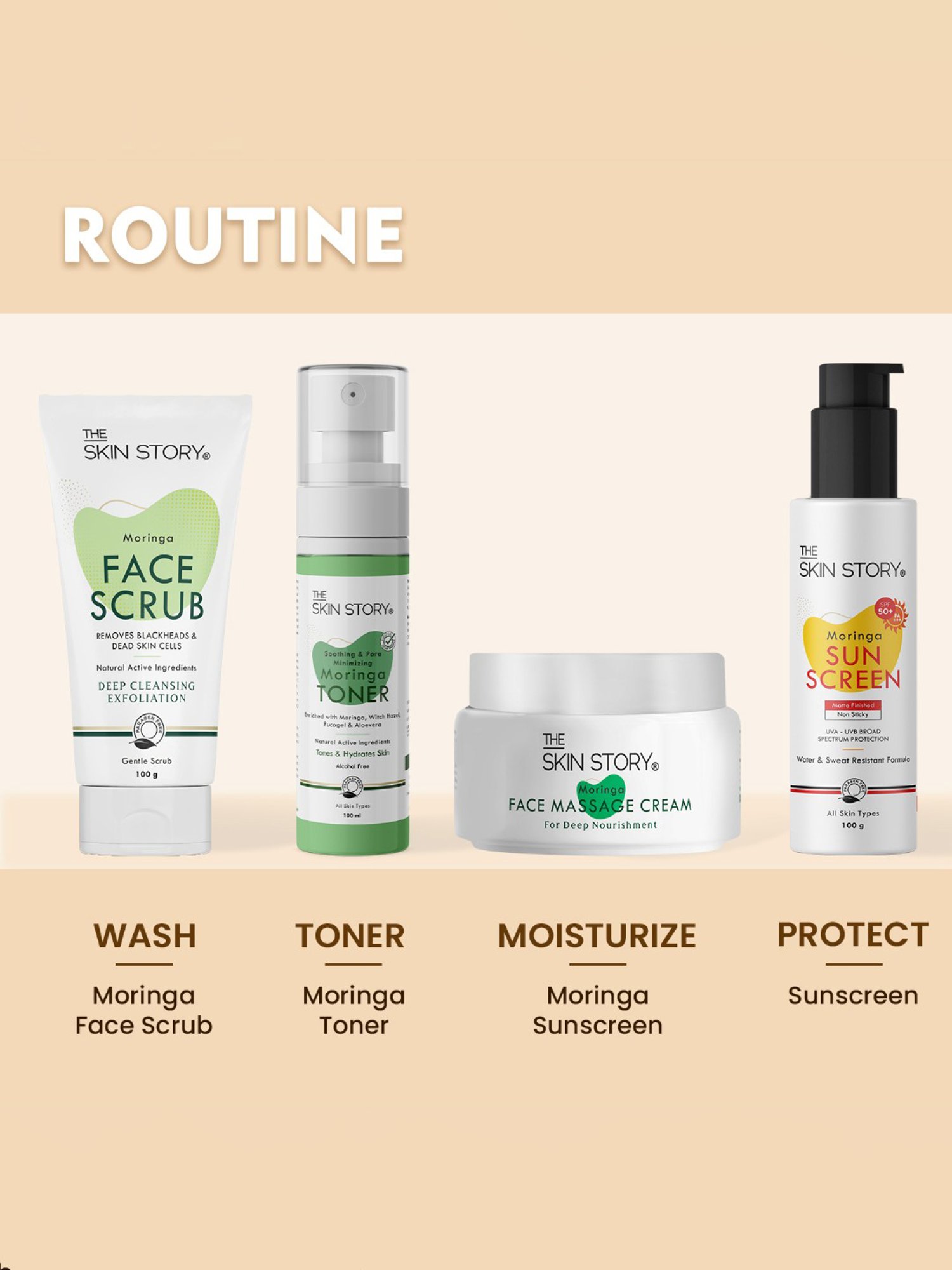 The Skin Story Moringa Face Massage Cream for Deep Nourishment - 50 gm