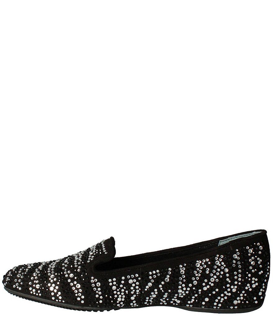 J. Renee Hanuko Zebra Print Rhinestone Smoking Slippers
