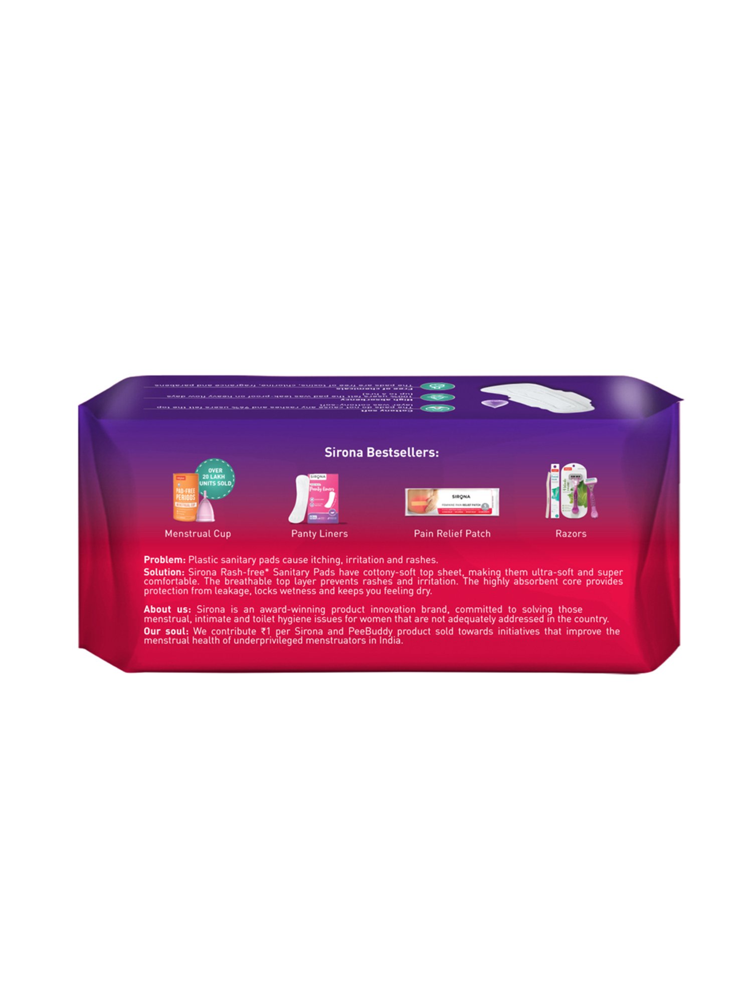 Sirona Cottony Soft Rash Free Sanitary Pads for Women Extra Large Plus - Pack of 2