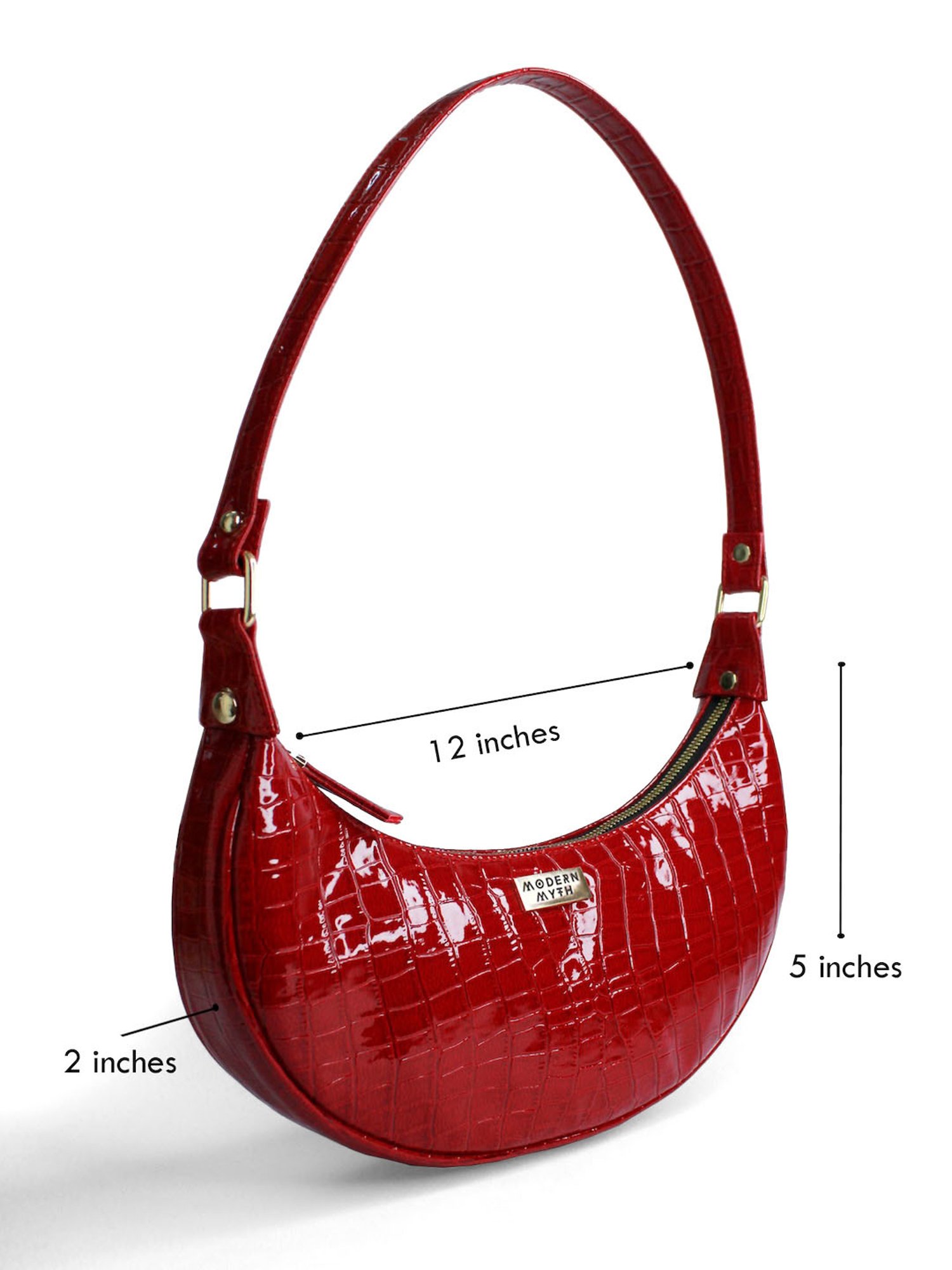 Modern Myth Red Textured Medium Hobo Bag