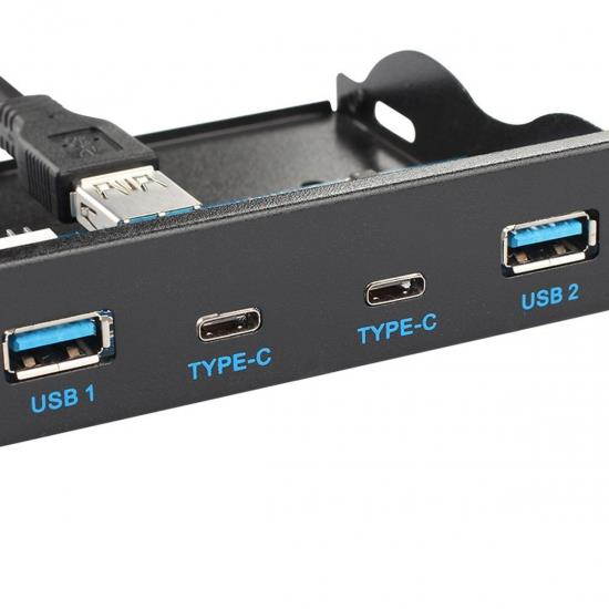 Cablecc USB 3.1 Front Panel Header to USB-C & USB 3.0 HUB 4 Ports Front Panel Motherboard Cable for 3.5" Floppy Bay